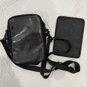 Black Clear-Front Crossbody Bag for pin trading